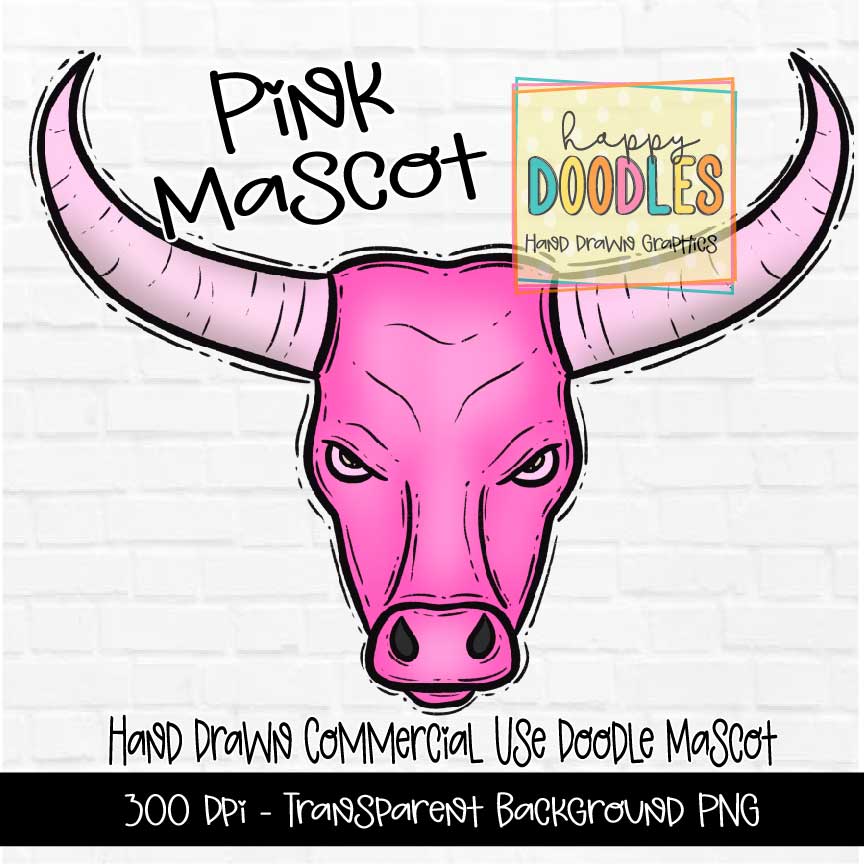 Pink Longhorn Mascot Graphics 2023