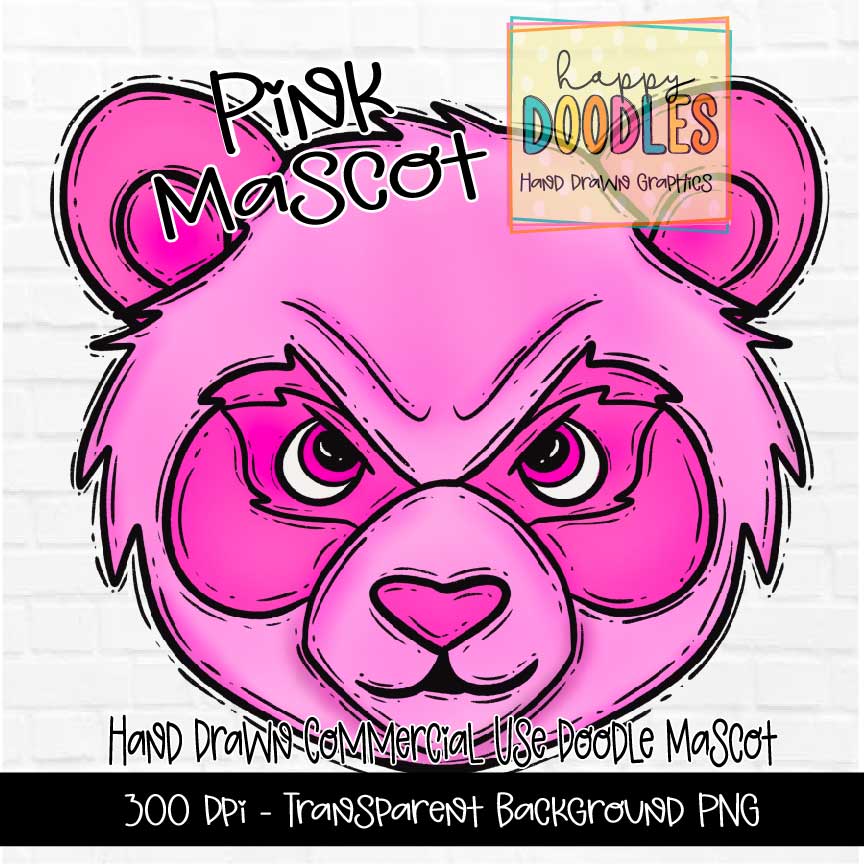 Pink Panda Mascot Graphics 2023