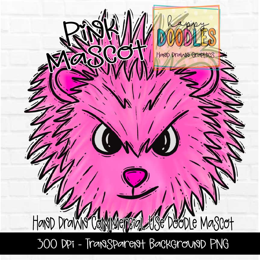 Pink Porcupine Mascot Graphics 2023