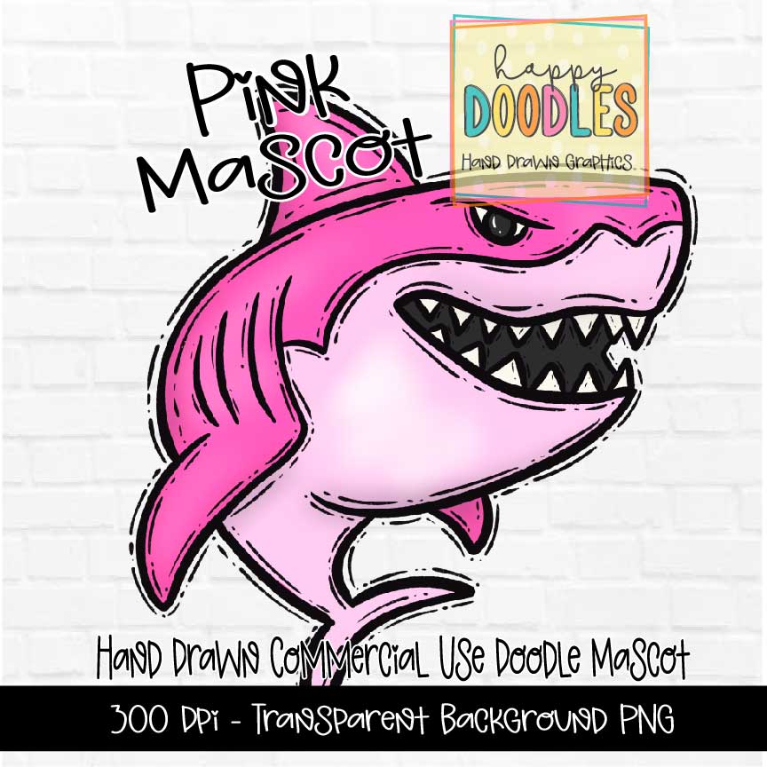 Pink Shark Mascot Graphics 2023