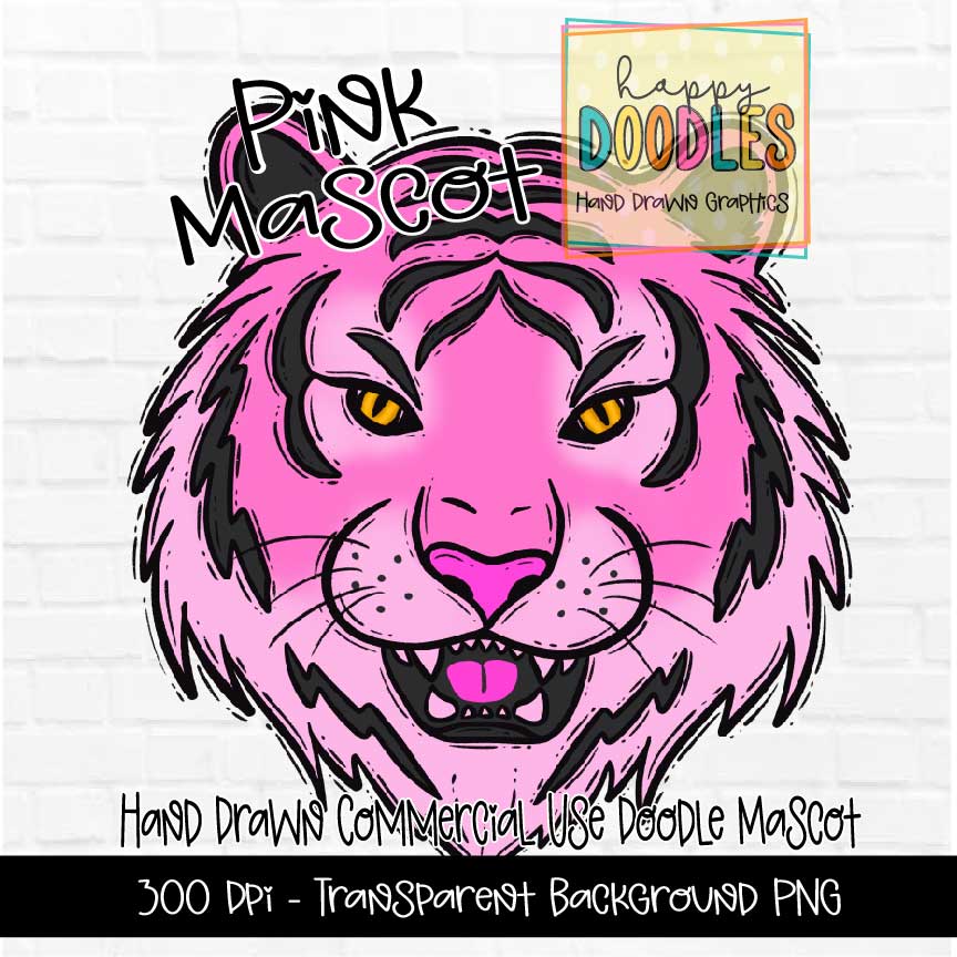 Pink Tiger Mascot Graphics 2023 (