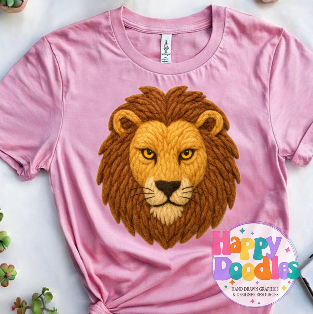 Lion Yarn Mascot Printable Mascot PNG - Happy Doodles Designs