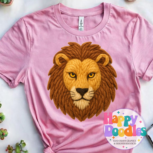 Lion Yarn Mascot Printable Mascot PNG - Happy Doodles Designs