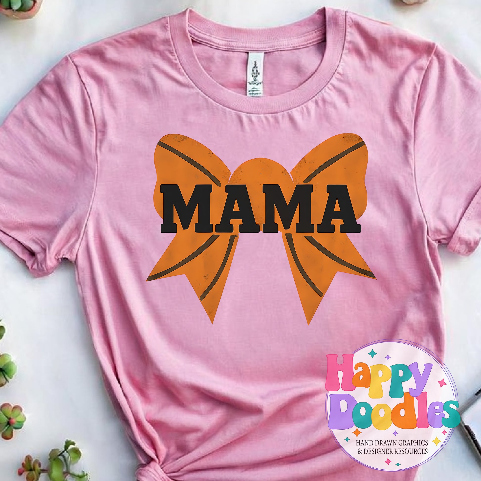 Basketball Mama Bow High Resolution Printable PNG - Happy Doodles Designs