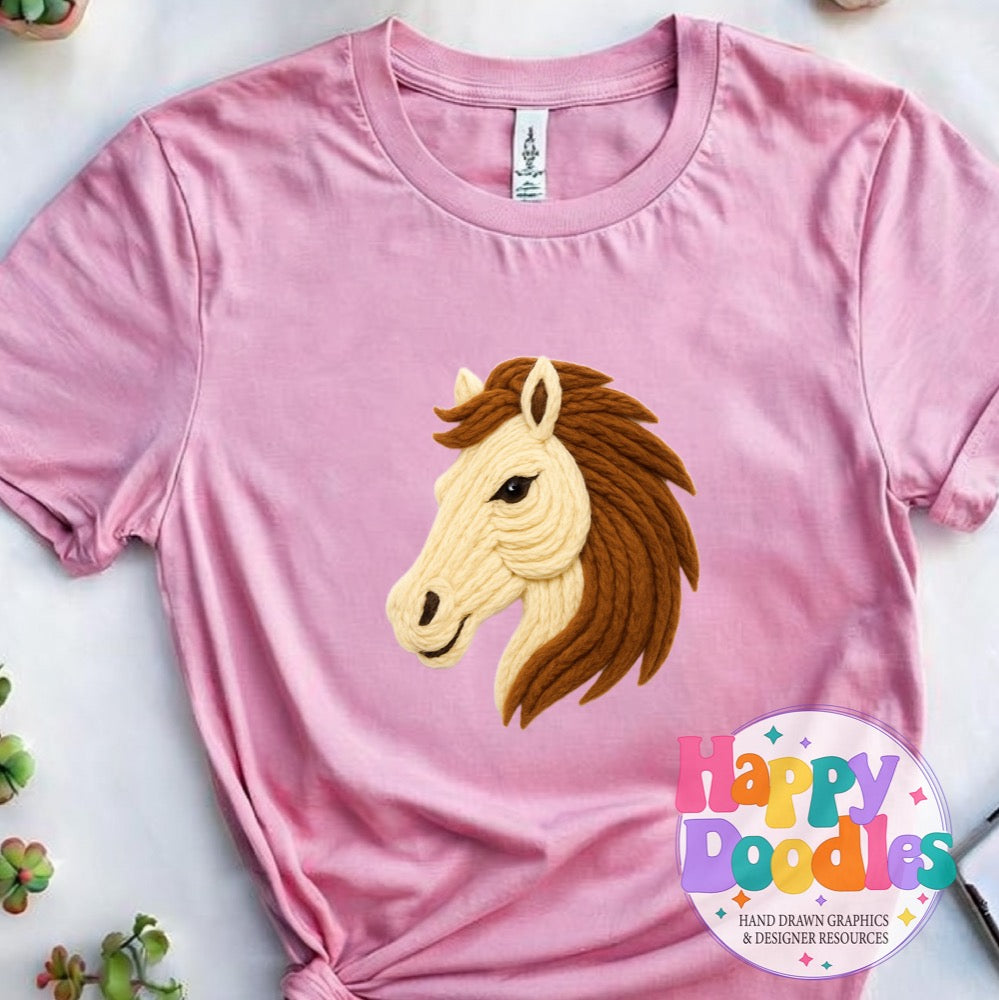 Colt Yarn Mascot High Resolution PNG Clip Art - Happy Doodles Designs