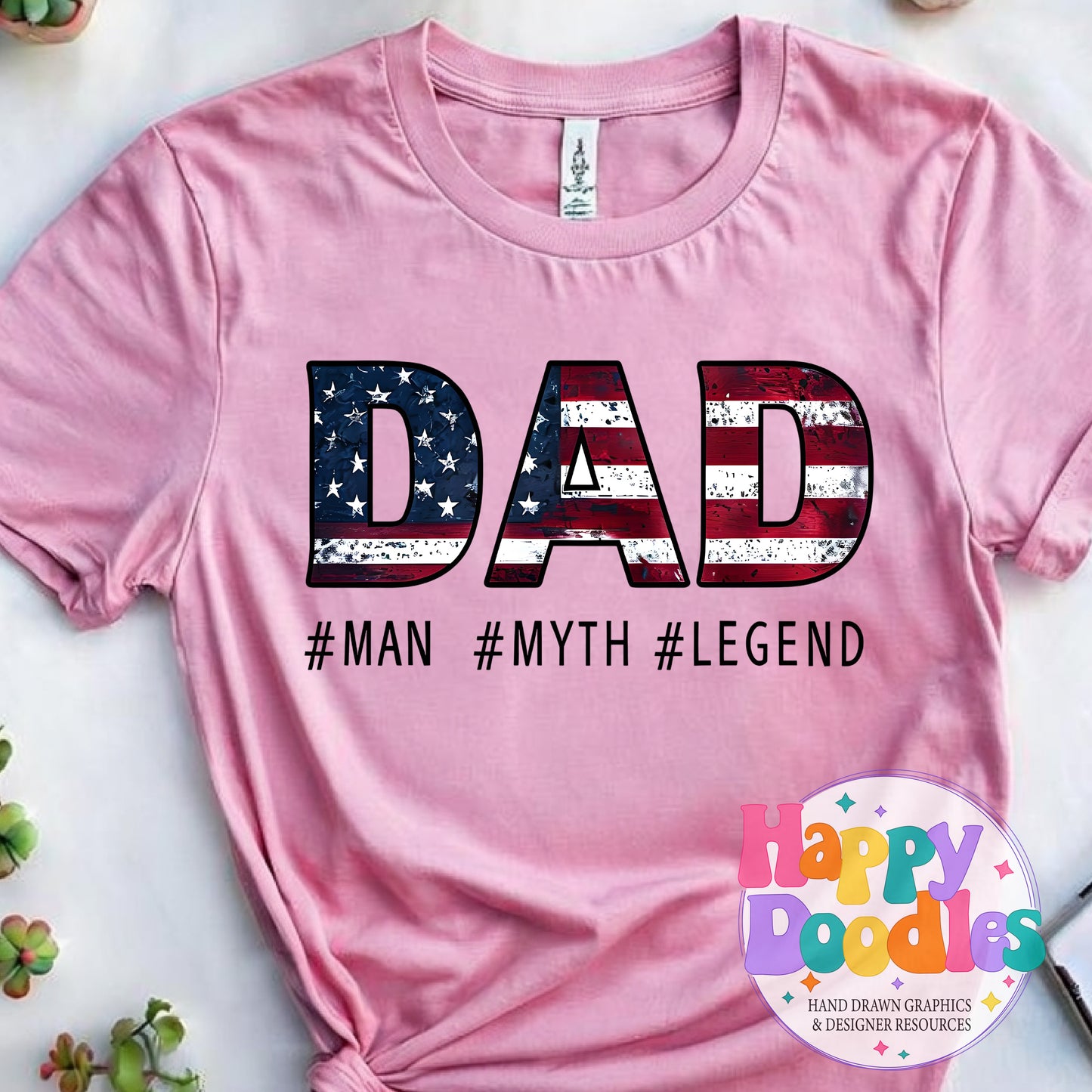Dad Man Myth Legend T-Shirt Printable PNG Download - Happy Doodles Designs