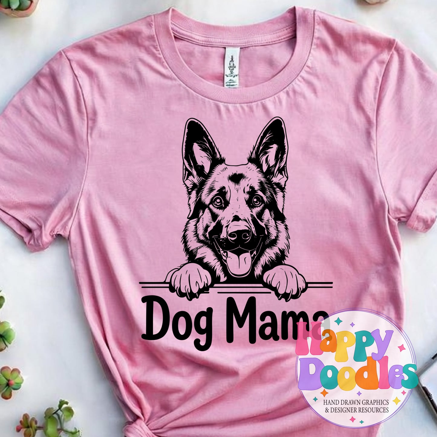Dog Mama German Shephard High Resolution Printable PNG - Happy Doodles Designs