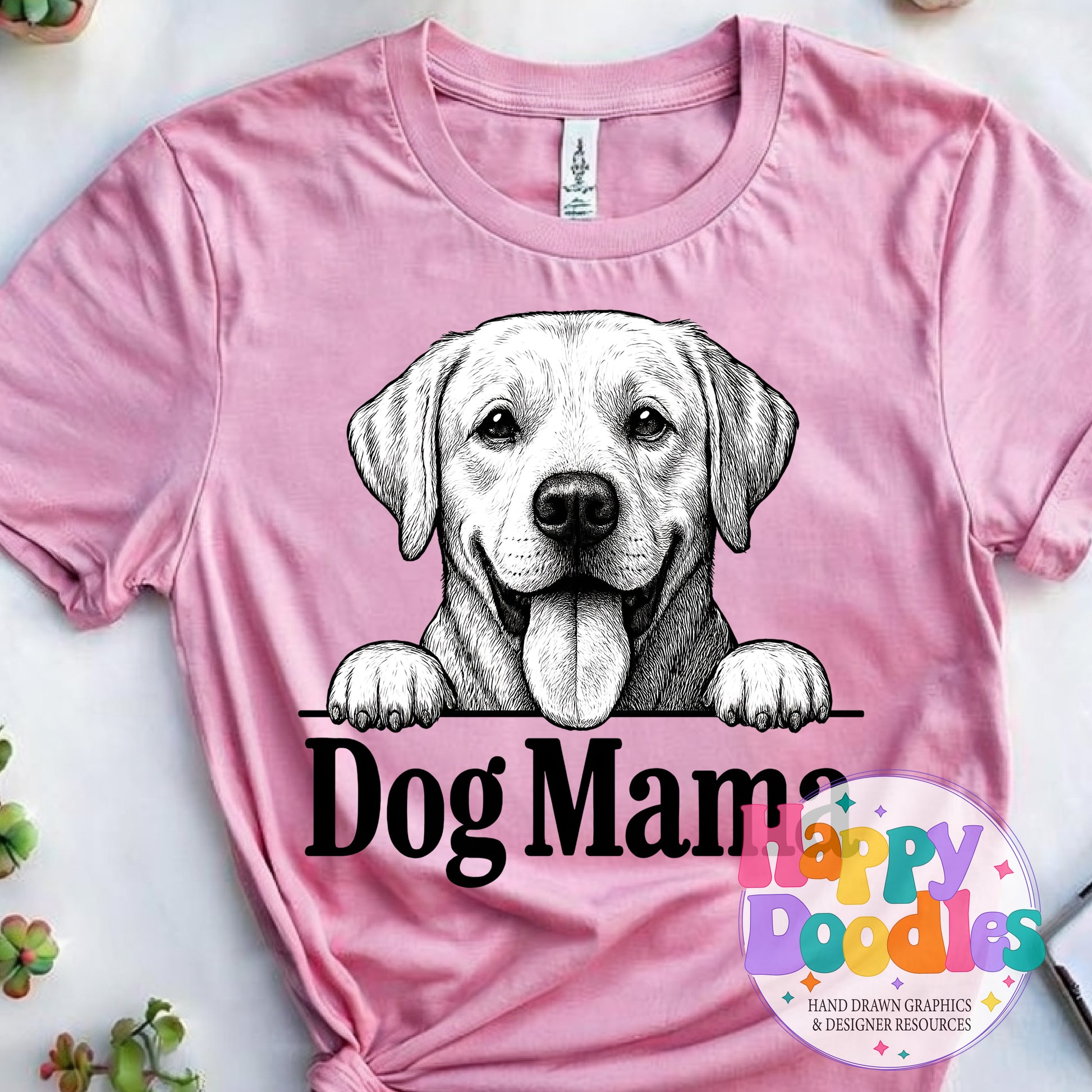 Dog Mama Lab Printable PNG T-Shirt Design - Happy Doodles Designs