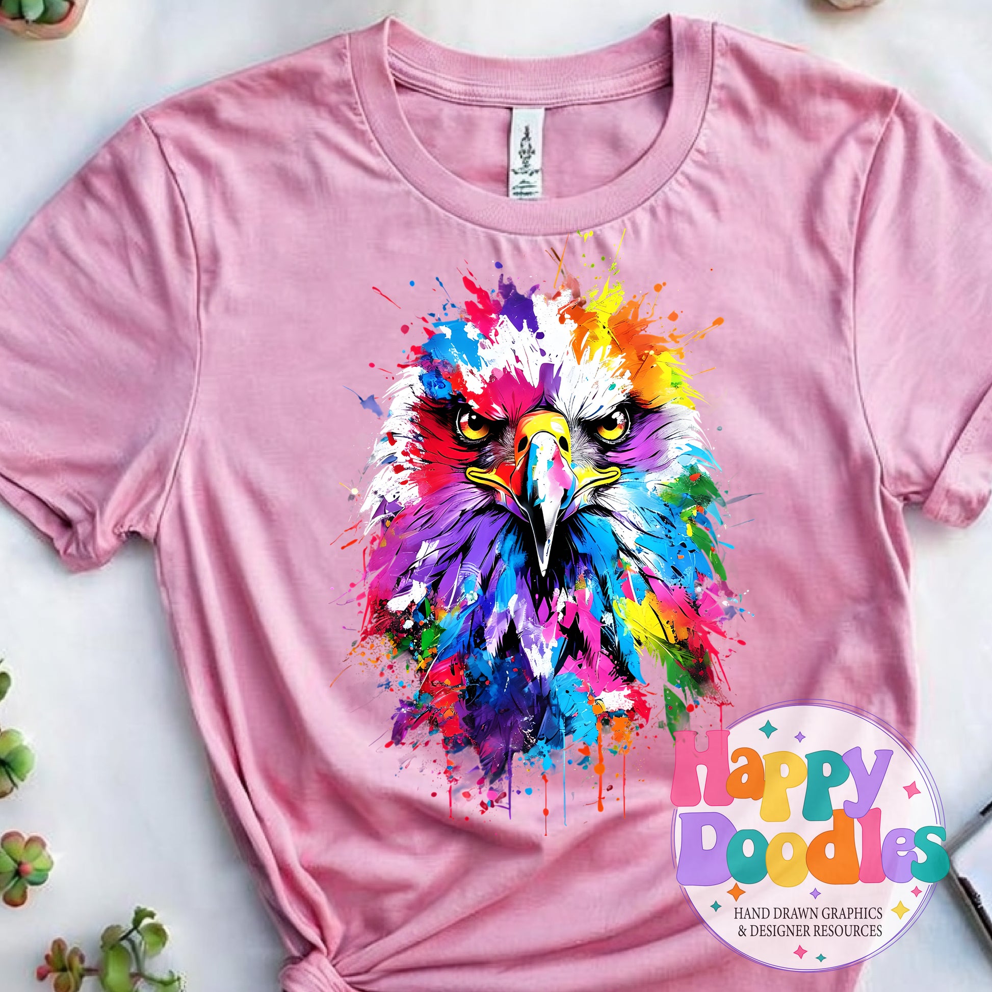 Eagle Paint Splash Printable PNG for Sublimation & Crafts - Happy Doodles Designs