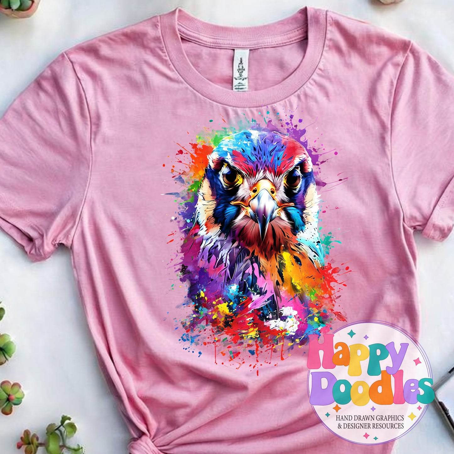 Falcon Paint Splash High Resolution Printable PNG - Happy Doodles Designs