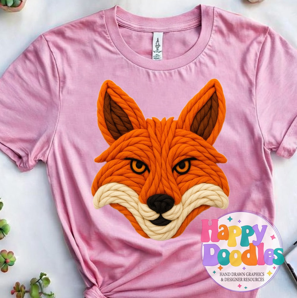 Fox Yarn Mascot Printable Mascot PNG - Happy Doodles Designs