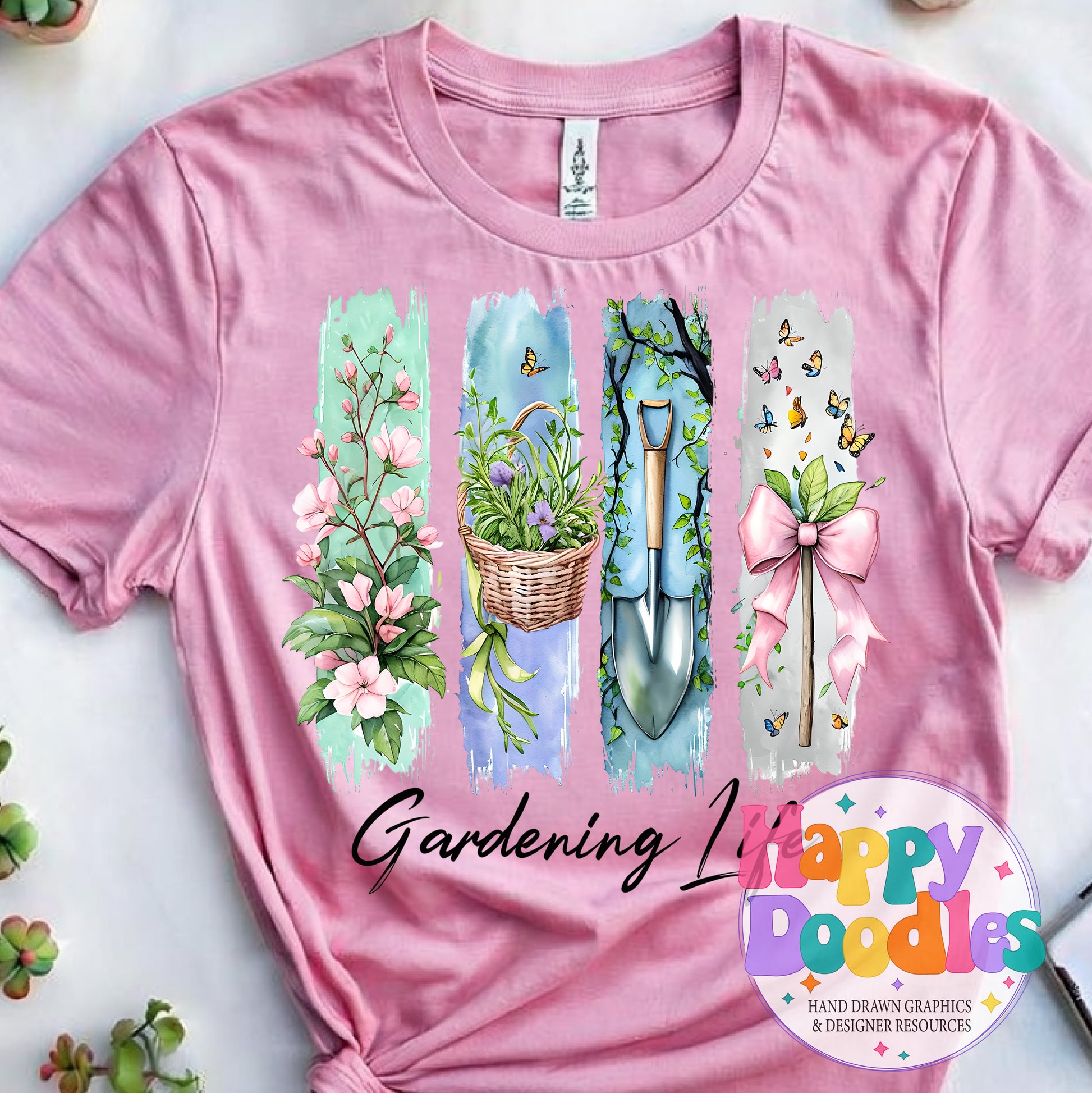 Gardening Life Paint Swatches High Resolution Printable PNG - Happy Doodles Designs