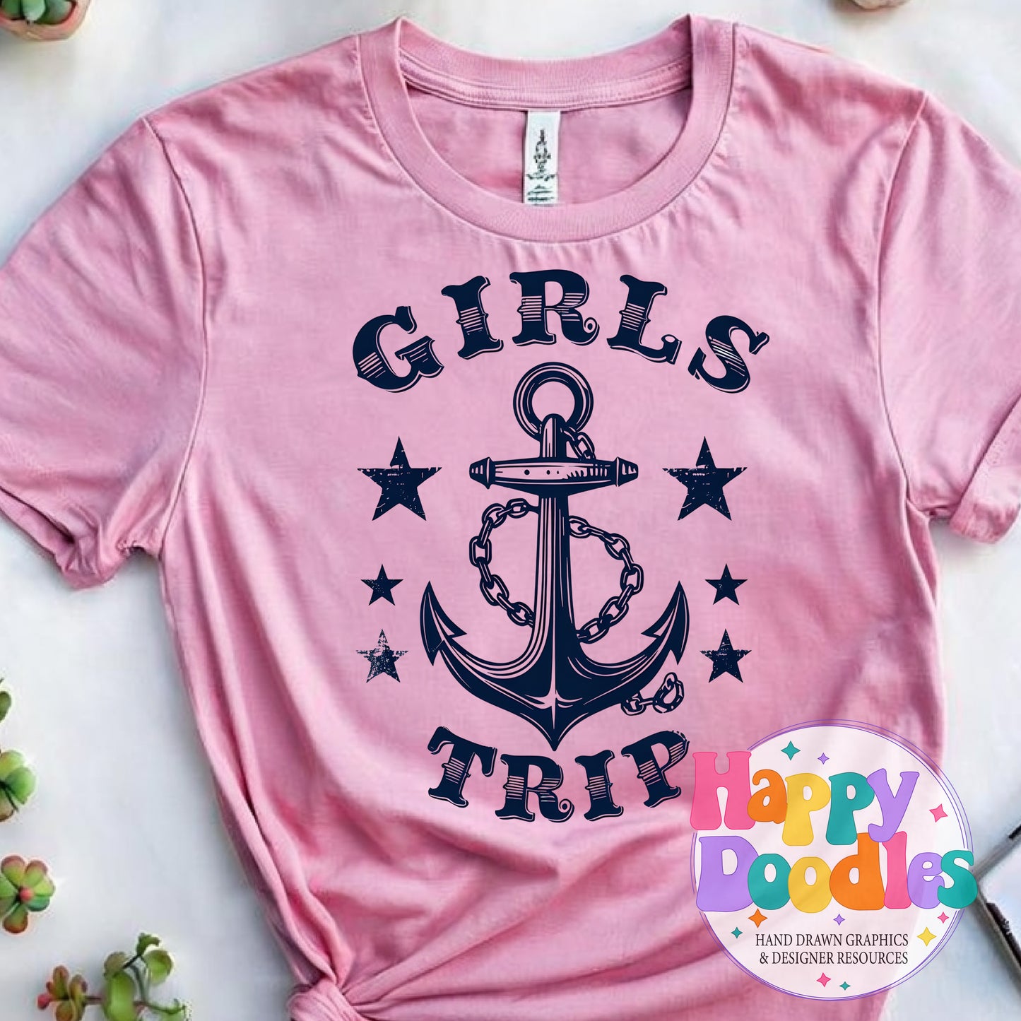Girls Trip T-Shirt Printable PNG Download - Happy Doodles Designs