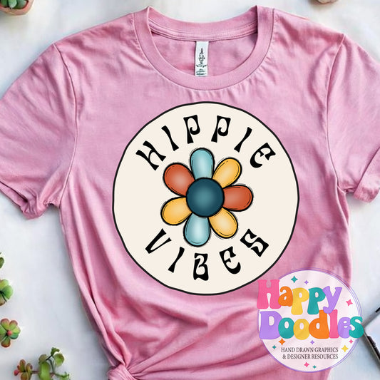 Hippie Vibes High Resolution Printable PNG - Happy Doodles Designs