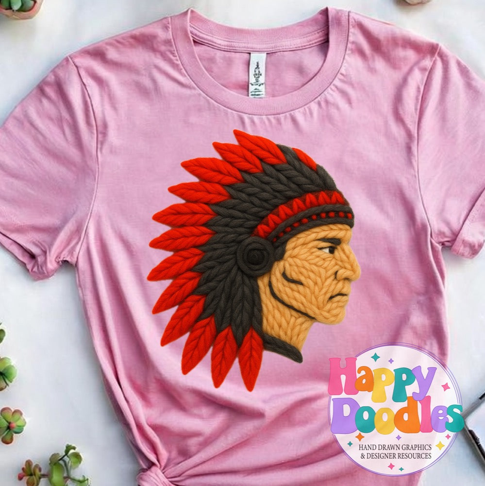 Indian Yarn Mascot High Resolution PNG Clip Art - Happy Doodles Designs