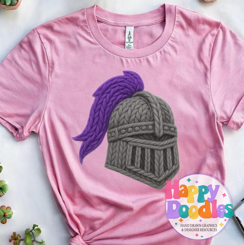 Knight Yarn Mascot Printable PNG Clipart - Happy Doodles Designs