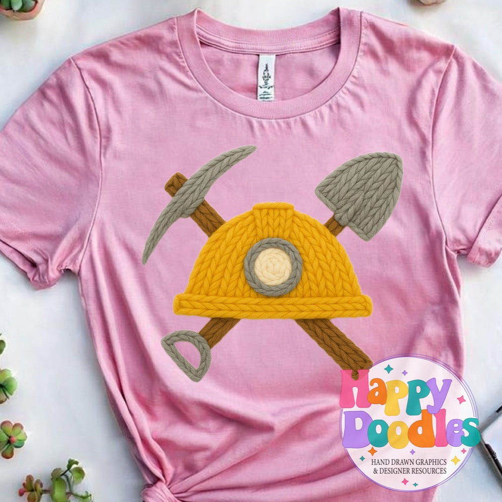 Mine Yarn Mascot Printable PNG Illustration - Happy Doodles Designs