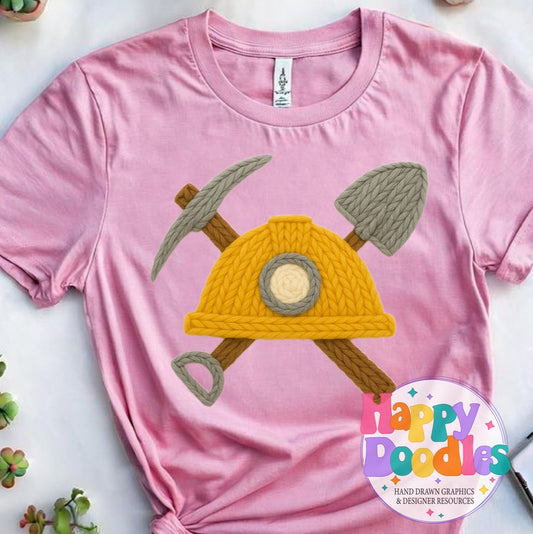 Mine Yarn Mascot Printable PNG Illustration - Happy Doodles Designs