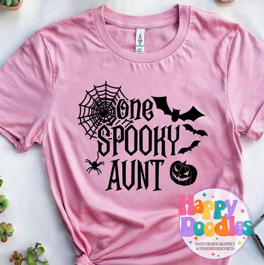 One Spooky Aunt SVG | Cute Halloween Family SVG for Crafts