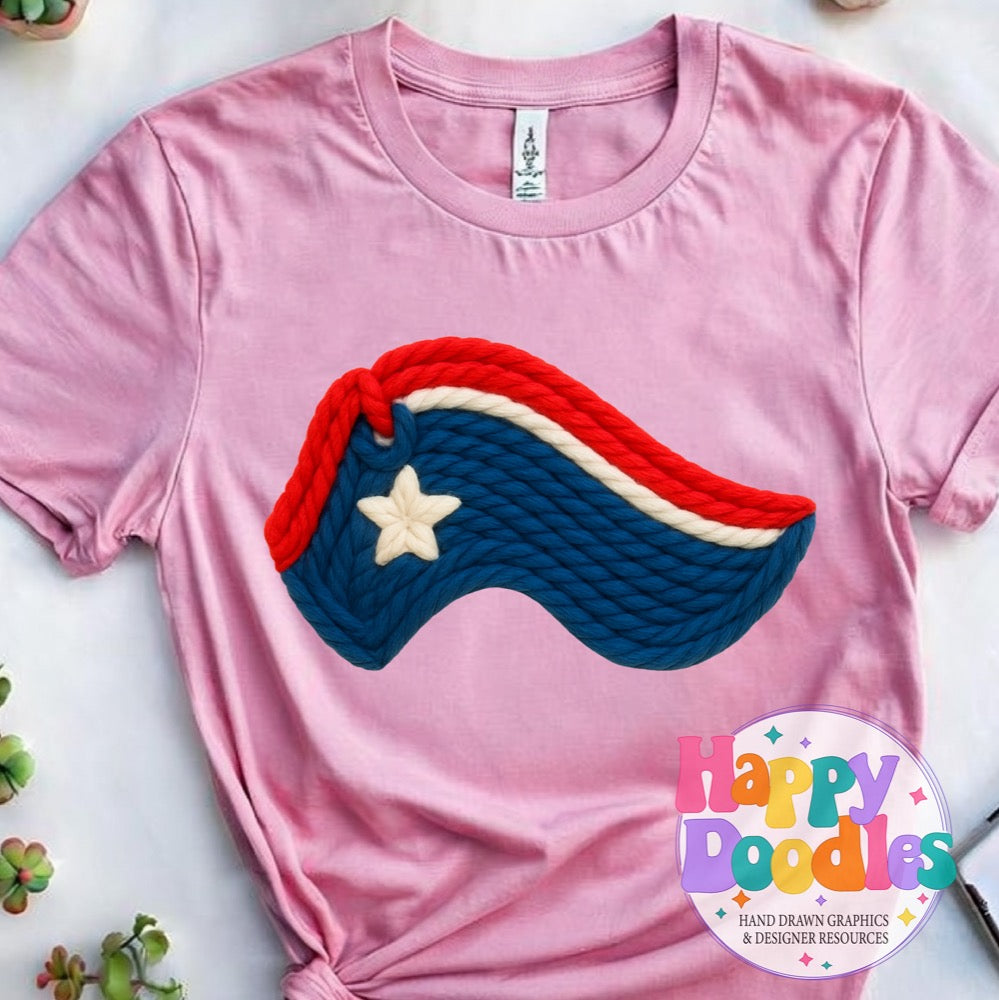 Patriot Yarn Mascot Printable PNG Download - Happy Doodles Designs