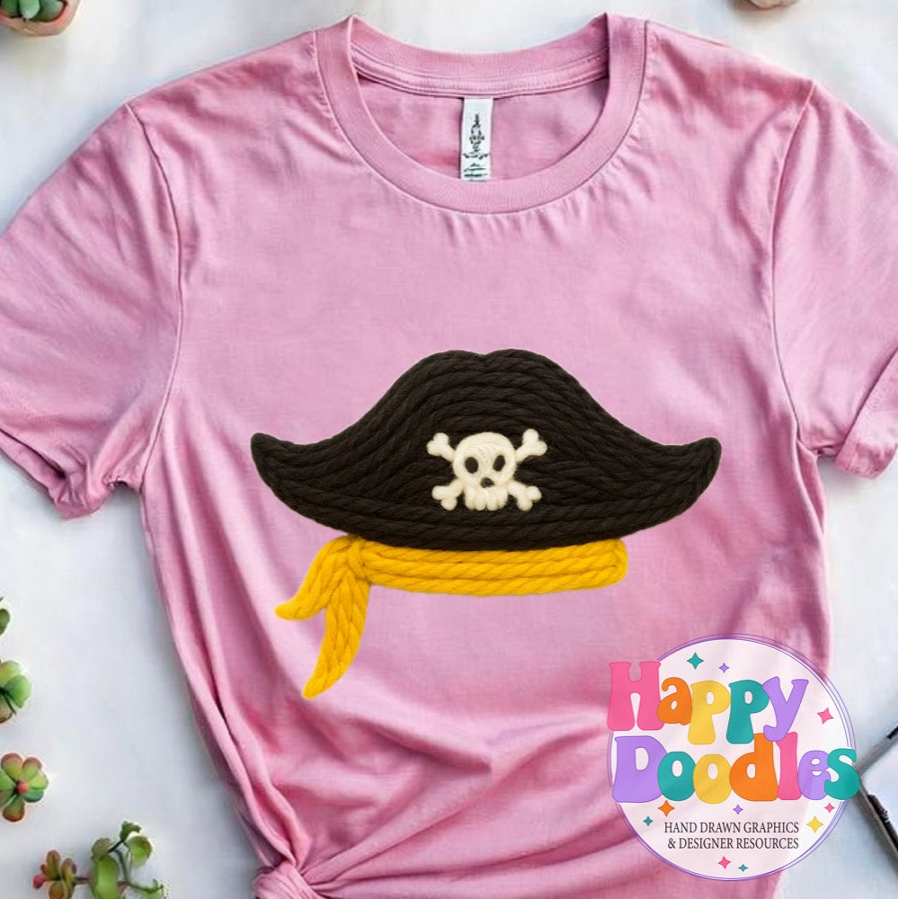 Pirate Yarn Mascot Printable PNG Download - Happy Doodles Designs