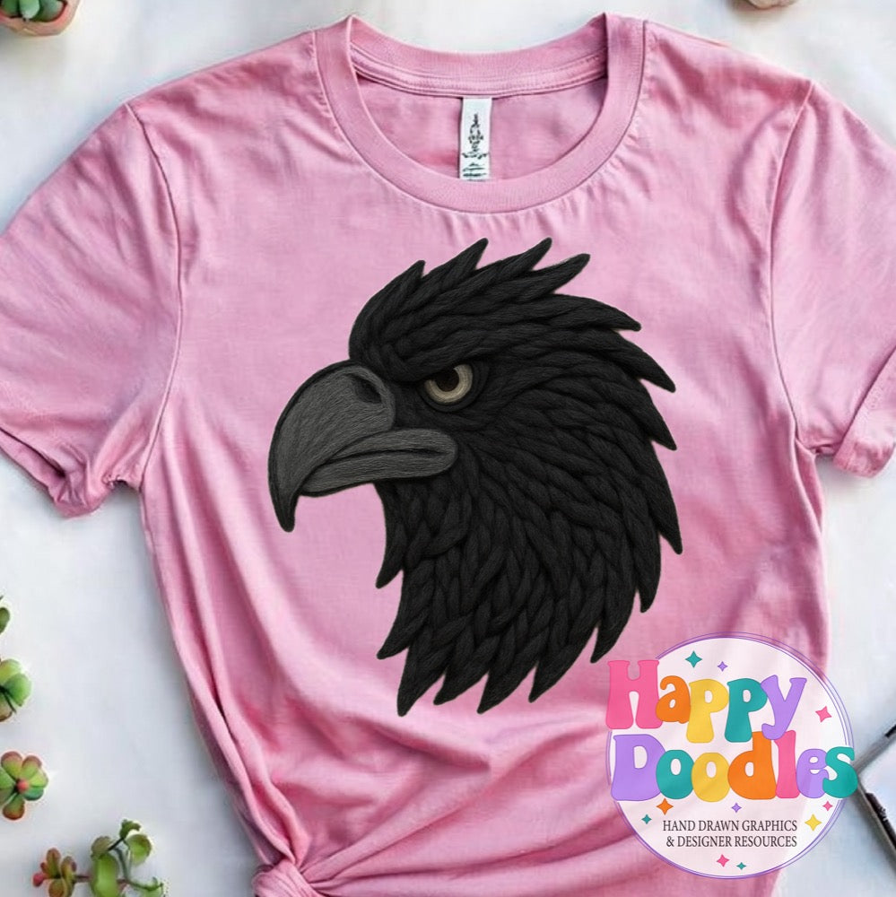 Raven Yarn Mascot Printable PNG Download - Happy Doodles Designs