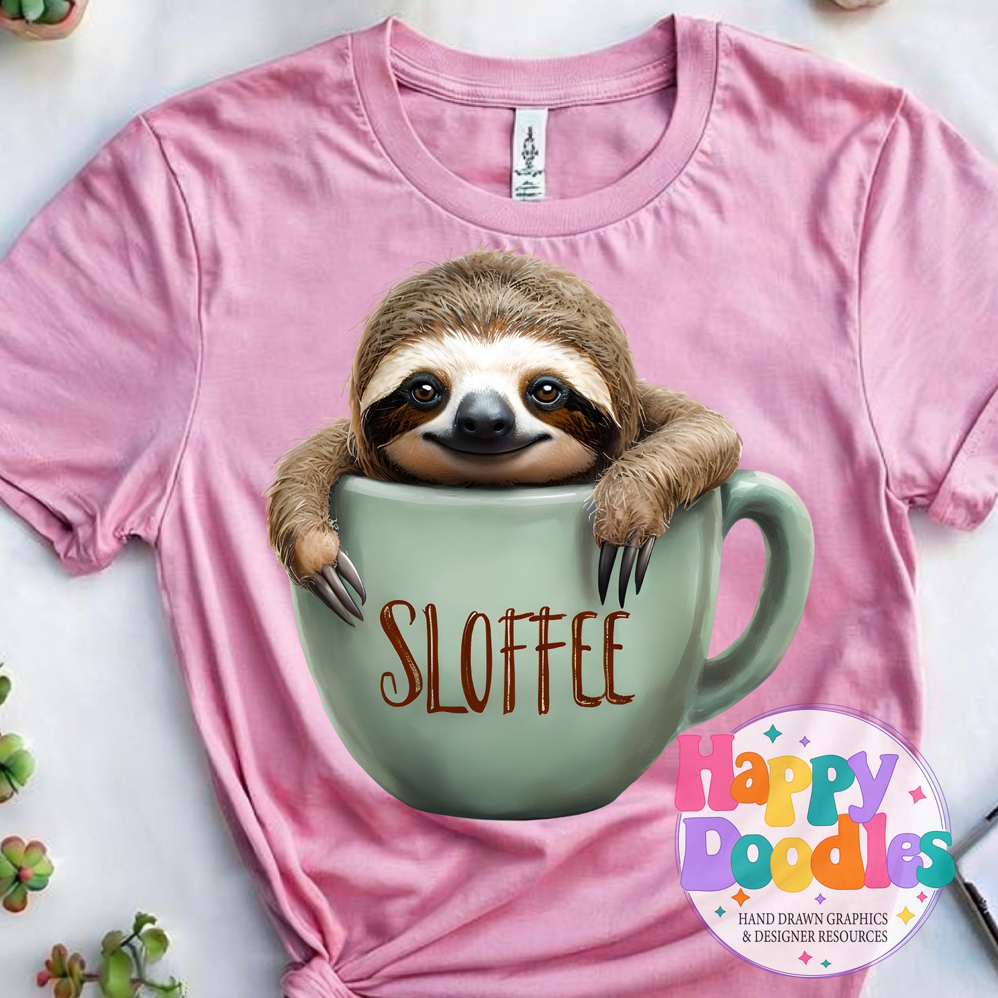 Sloffee High Resolution Printable PNG - Happy Doodles Designs