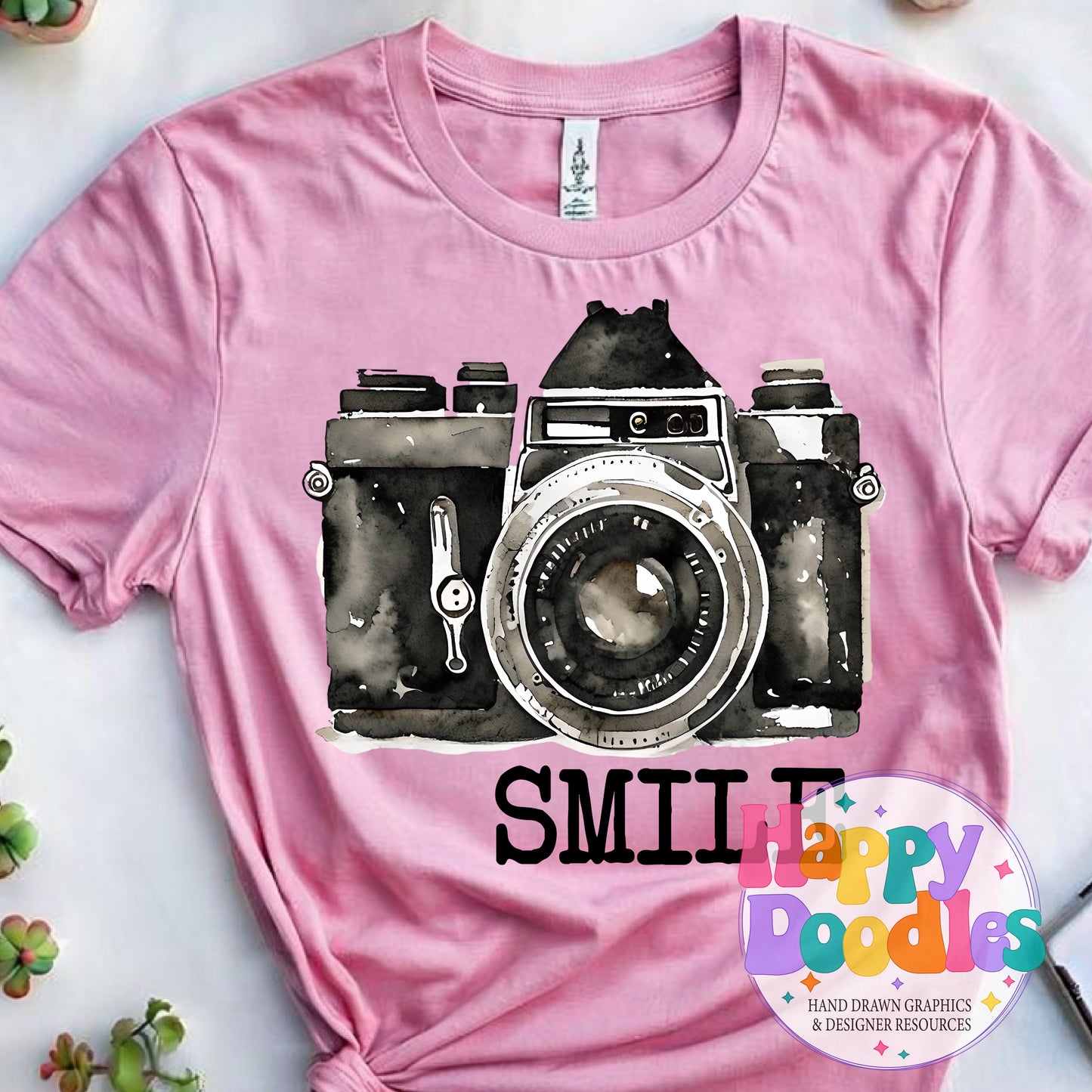 Smile Printable PNG T-Shirt Design - Happy Doodles Designs