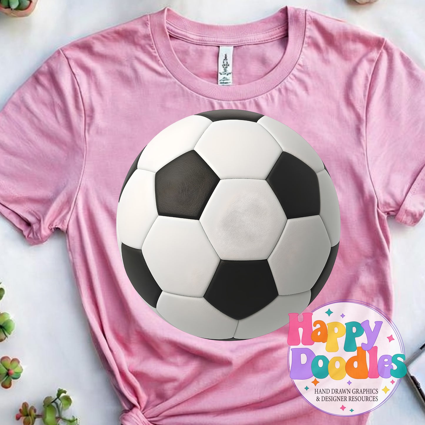 Soccer DIY Printable T-Shirt Design - Happy Doodles Designs