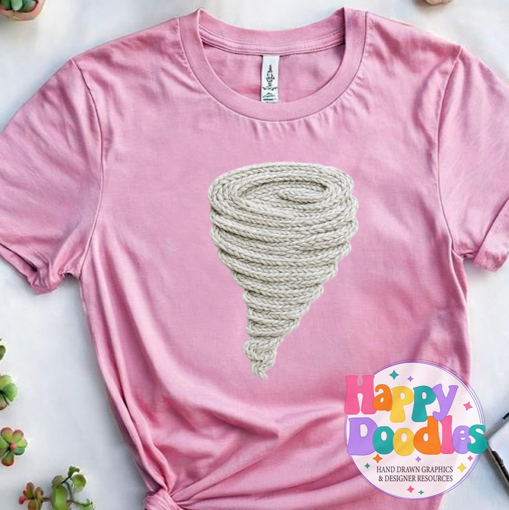 Tornado Light Yarn Mascot High Resolution PNG Clip Art - Happy Doodles Designs