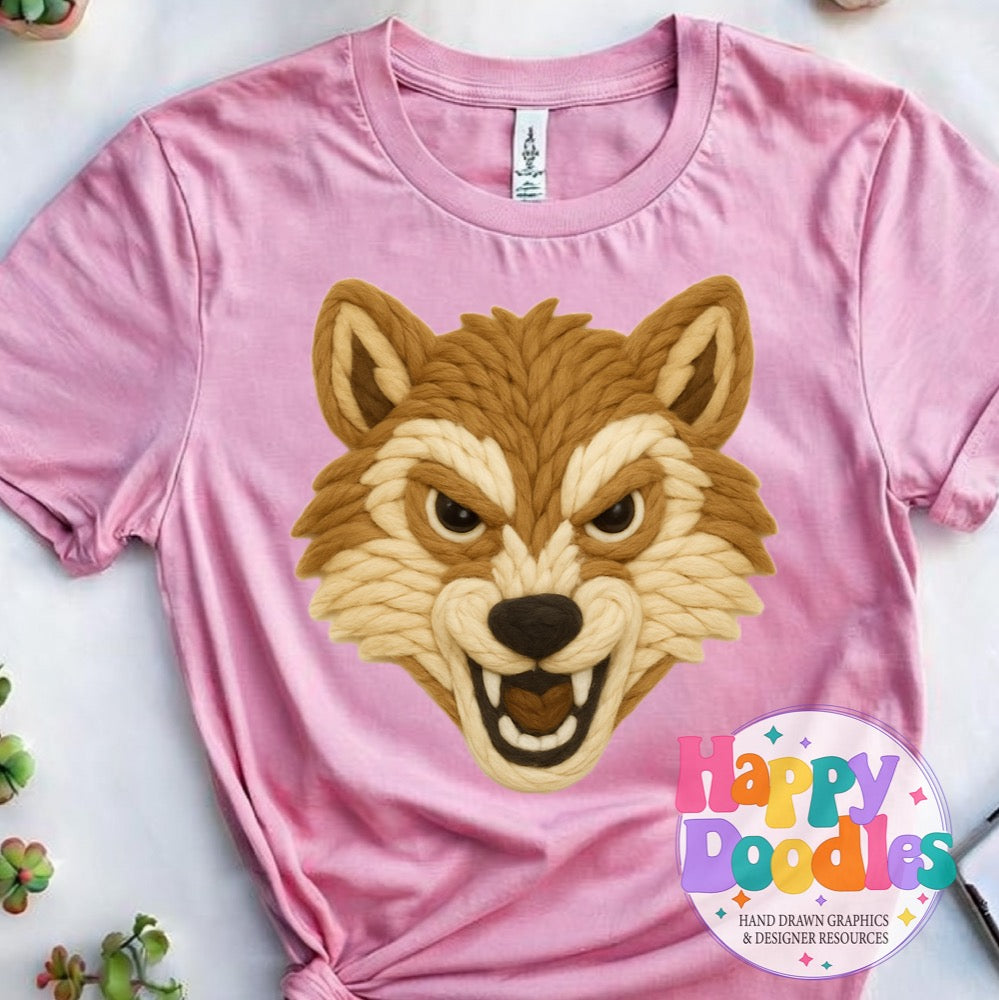 Wolverine Yarn Mascot Printable PNG Clipart - Happy Doodles Designs