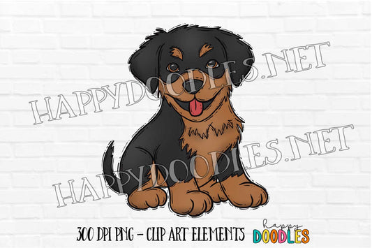 Rottweiler Dog - Hand Drawn Commercial Use Clipart Graphics