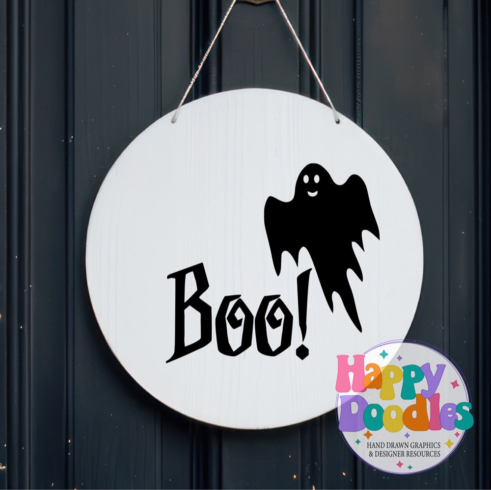 Halloween Sign Boo SVG | Halloween Sign SVG Cut File