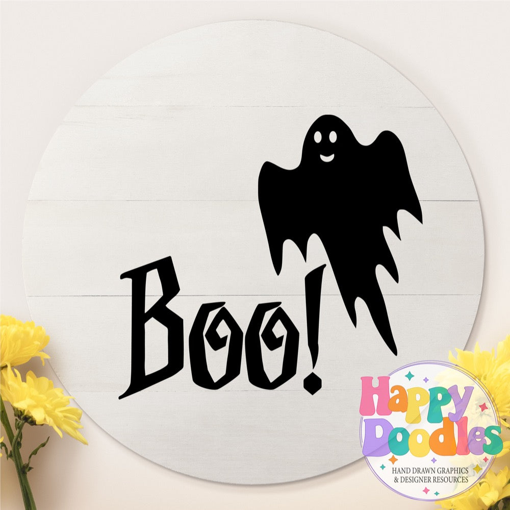Halloween Sign Boo SVG | Halloween Sign SVG Cut File