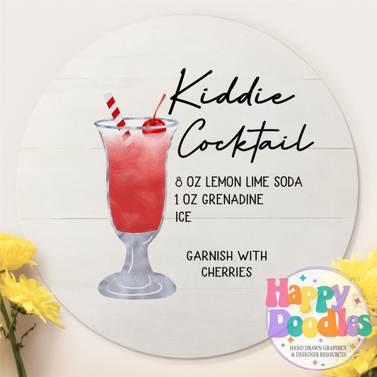 Kiddie Cocktail Recipe Drink Recipe Printable PNG - Happy Doodles Designs