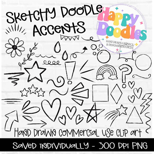 Sketchy Doodle Accents Clipart Graphics 2024
