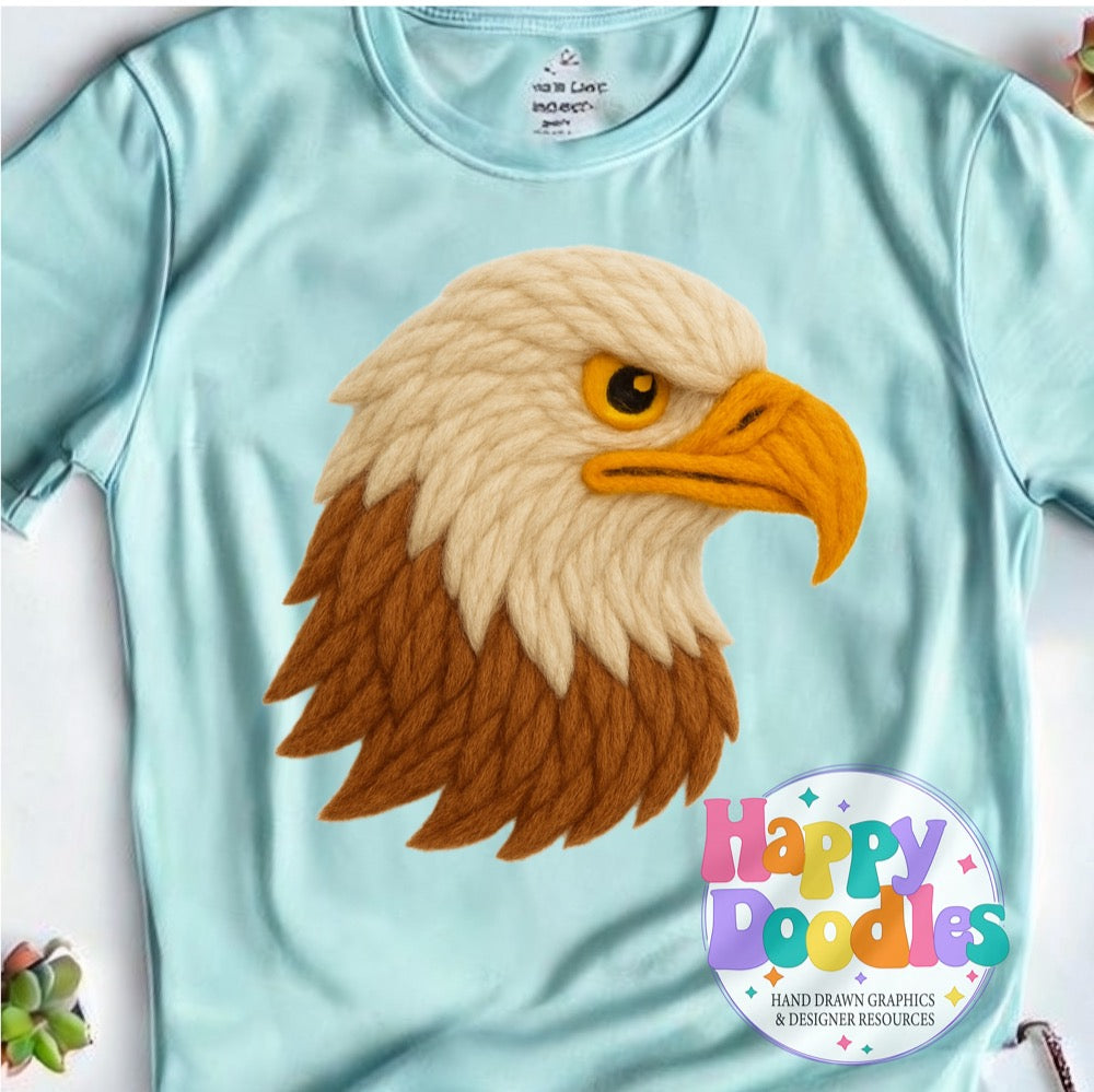 Eagle Yarn Mascot Printable Mascot PNG - Happy Doodles Designs