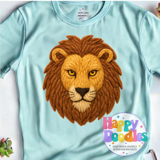 Lion Yarn Mascot Printable Mascot PNG - Happy Doodles Designs