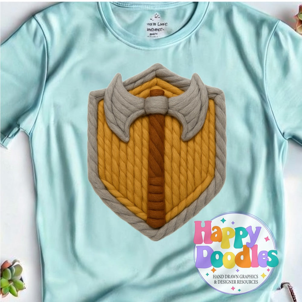 Barbarian Yarn Mascot Printable PNG Clipart - Happy Doodles Designs