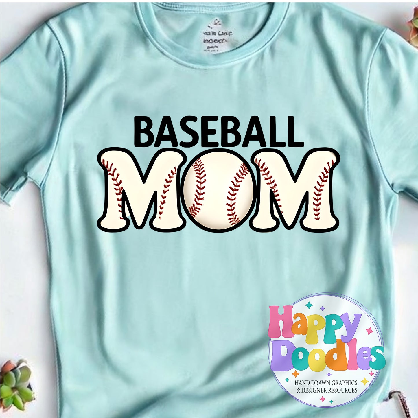 Baseball Mom DIY Printable T-Shirt Design - Happy Doodles Designs