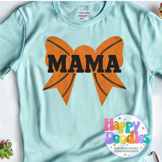 Basketball Mama Bow High Resolution Printable PNG - Happy Doodles Designs