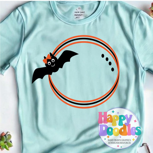 Bat Girl Monogram Frame SVG | Seasonal Monogram Frame for Cricut & Silhouette