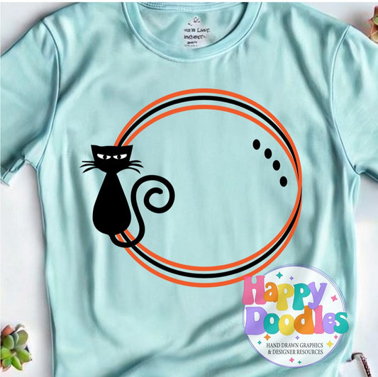 Cat Monogram Frame SVG | Spooky Cute Monogram Frame for Cricut & Silhouette