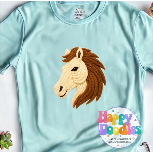 Colt Yarn Mascot High Resolution PNG Clip Art - Happy Doodles Designs