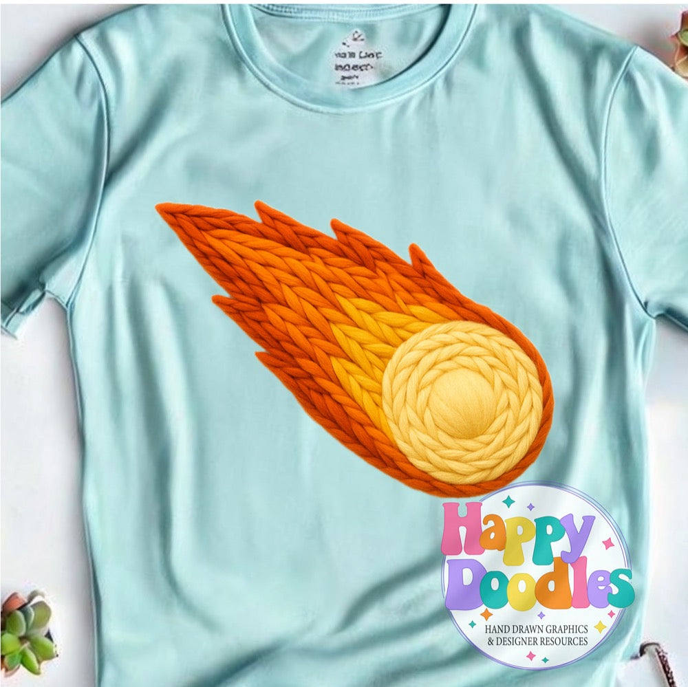 Comet Yarn Mascot Printable Mascot PNG - Happy Doodles Designs