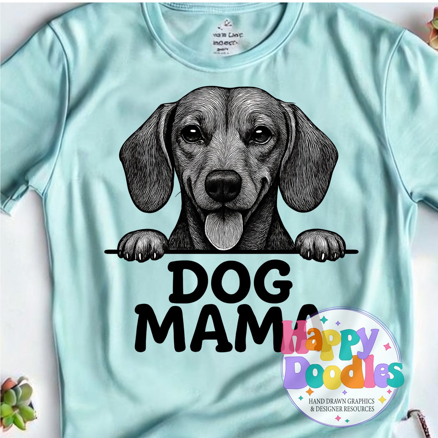 Dog Mama Dachshund Printable PNG for Sublimation & Crafts - Happy Doodles Designs