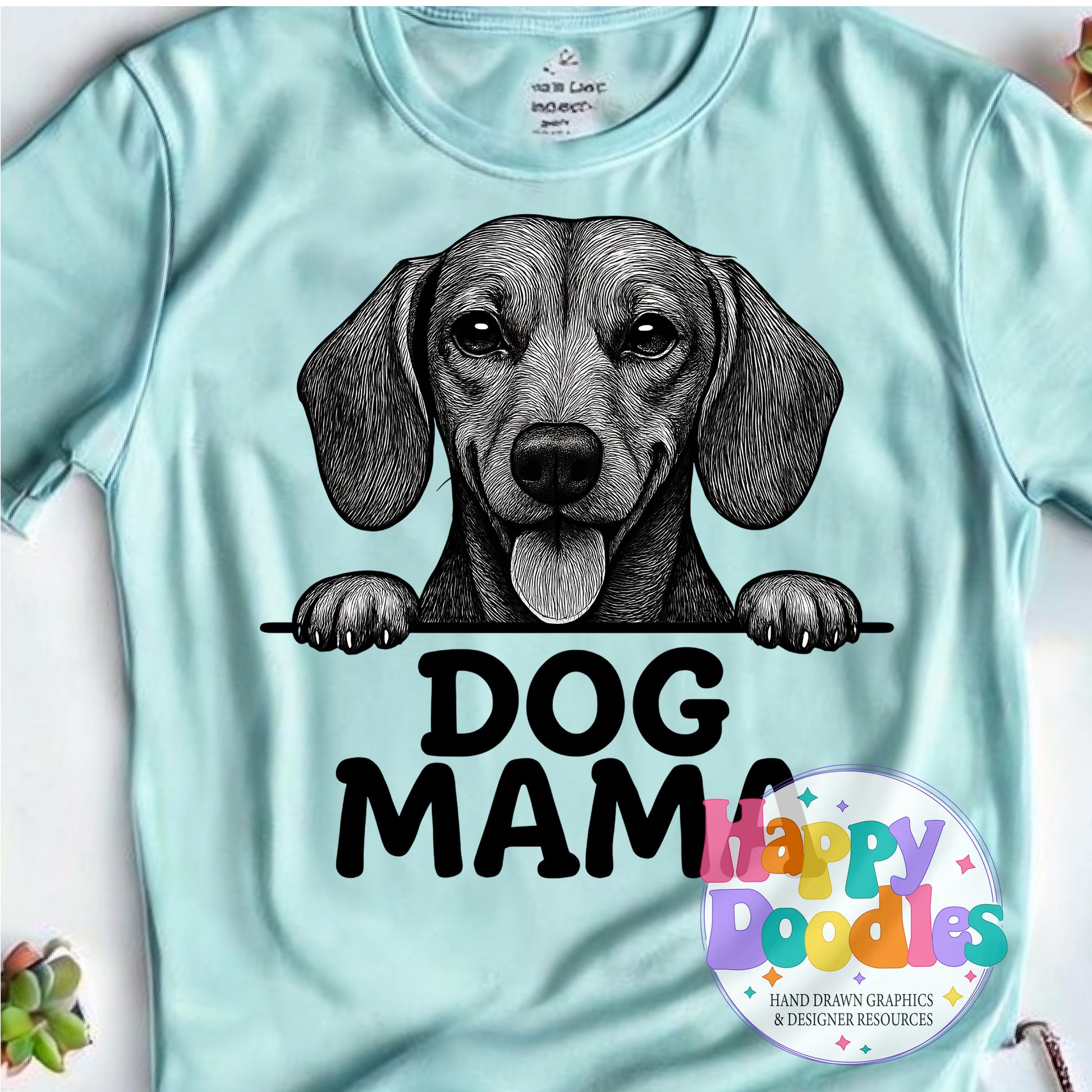 Dog Mama Dachshund Printable PNG for Sublimation & Crafts - Happy Doodles Designs