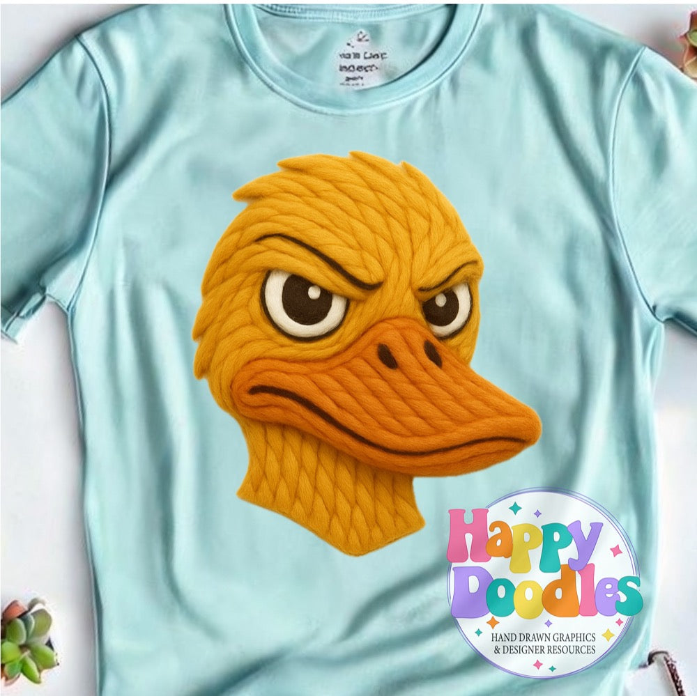 Duck Yarn Mascot Printable Mascot PNG - Happy Doodles Designs