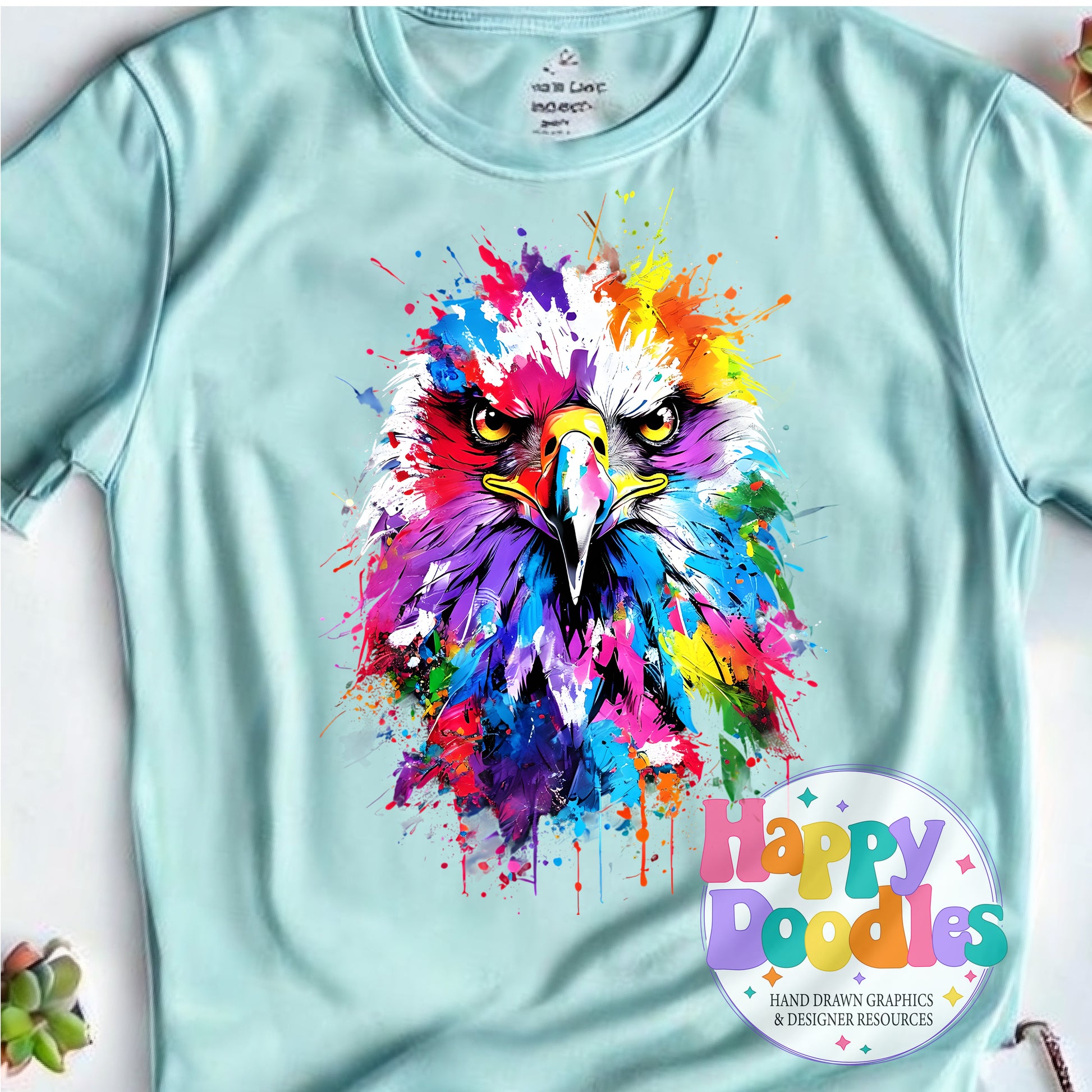 Eagle Paint Splash Printable PNG for Sublimation & Crafts - Happy Doodles Designs