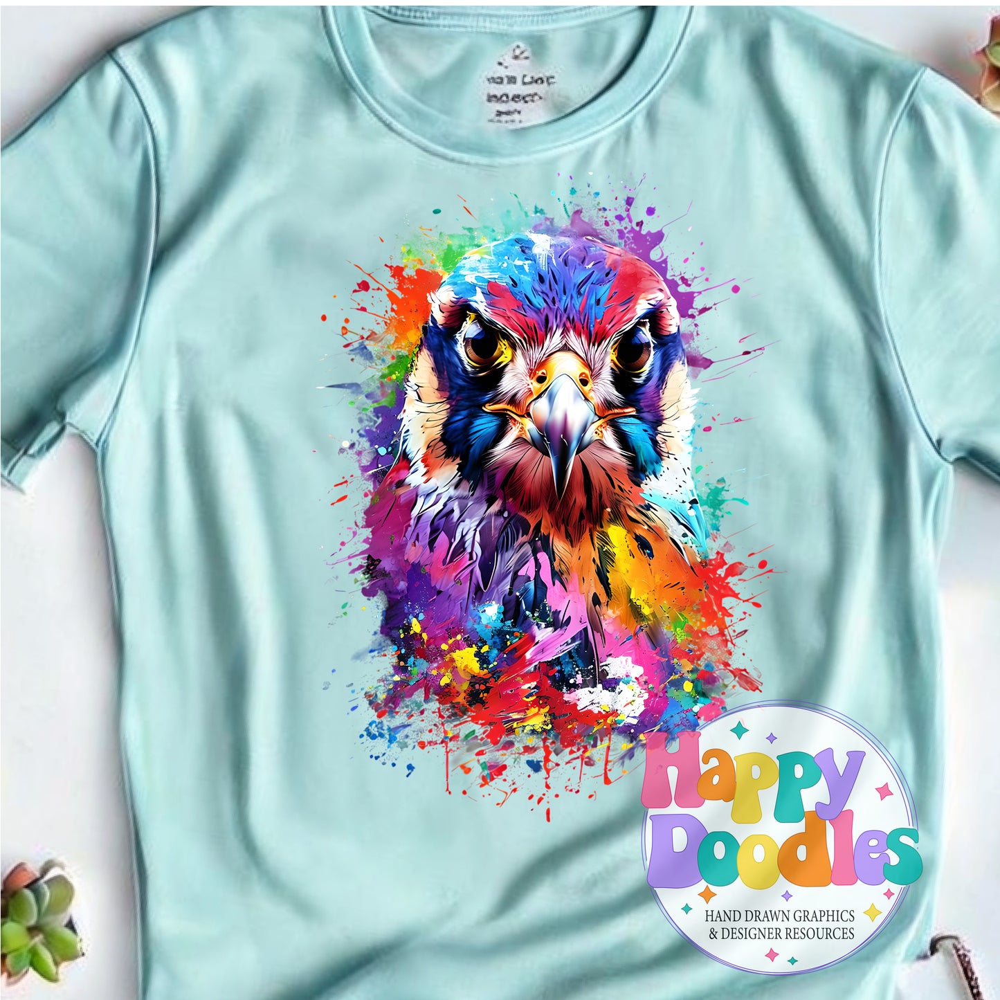 Falcon Paint Splash High Resolution Printable PNG - Happy Doodles Designs